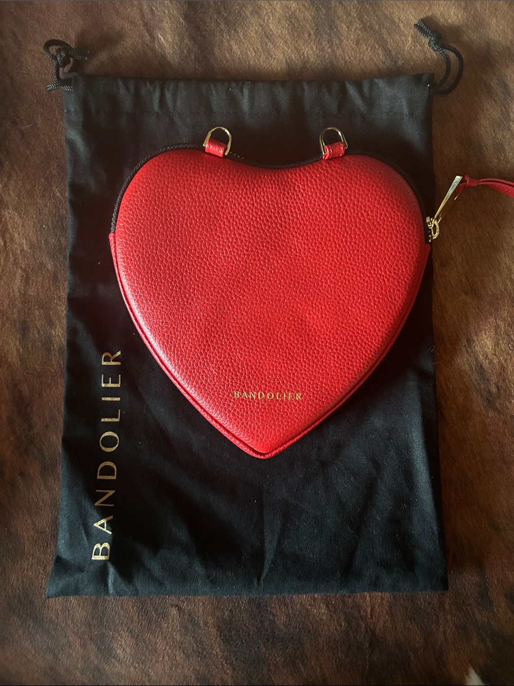 Bandolier Red Heart Mini Crossbody Bag